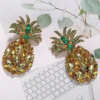 Womens Fruit Pineapple Alloy Imitated Crystal Earrings Nhjq140127 main image 5