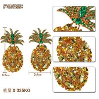 Européen Et Américain Diamant Acrylique Coloré Cristaux Plein De Diamants Boucles D'oreilles Femelle Noir Ananas D'été Cool Fruits Tropicaux Style Boucles D'oreilles main image 6