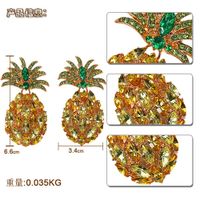 Womens Fruit Pineapple Alloy Imitated Crystal Earrings Nhjq140127 main image 6