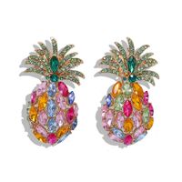 Womens Fruit Pineapple Alloy Imitated Crystal Earrings Nhjq140127 main image 8