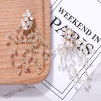 Fashion Beads Imitated Crystal With Rhinestone And Beads Tassel Alloy Earrings Nhjq140179 main image 4