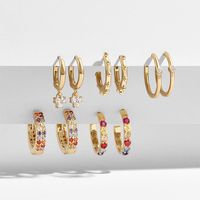 Fashion C Shape Plating Alloy Artificial Gemstones Earrings main image 26
