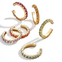 Fashion C Shape Plating Alloy Artificial Gemstones Earrings main image 21
