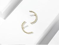 Fashion C Shape Plating Alloy Artificial Gemstones Earrings main image 18