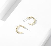 Fashion C Shape Plating Alloy Artificial Gemstones Earrings main image 10