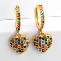 Micro-inlaid Colored Zircon Heart Bow Earrings Nhas140984 main image 3