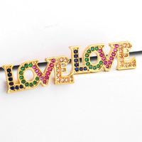 Colored Zircon Letters Love Kiss Earrings Nhas140987 main image 1