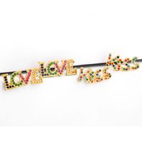 Colored Zircon Letters Love Kiss Earrings Nhas140987 main image 4