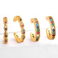 Fashion C-shaped Colored Zircon Clip Cuff Earrings Nhas140988 main image 1