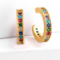Fashion C-shaped Colored Zircon Clip Cuff Earrings Nhas140988 main image 4