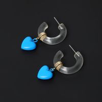 Fashion C Shape Plating Alloy Artificial Gemstones Earrings sku image 10