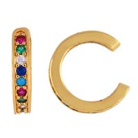 Fashion C-shaped Colored Zircon Clip Cuff Earrings Nhas140988 sku image 1