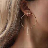 Simple Circle Hollow Long Earrings Nhpf141071 main image 1