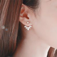 Fashion Petal Imitated Crystal Ear Cuff Stud Earrings Nhpf141099 main image 1