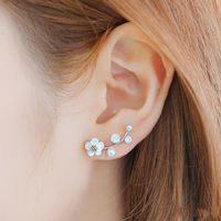 Flower Plating Alloy Artificial Gemstones Earrings sku image 1