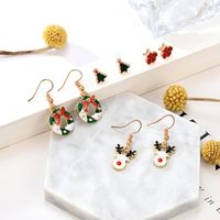 Christmas Elk Christmas Tree Christmas Gift Stud Earrings Set Nhxs151232 main image 3