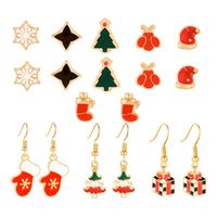 Snowflake Christmas Tree Stud Earrings Set Of 9 Nhxs151251 main image 1