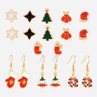 Snowflake Christmas Tree Stud Earrings Set Of 9 Nhxs151251 main image 6