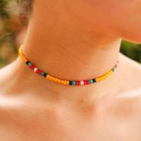 Bohemian Short Color Rice Beads Necklace Nhct151269 main image 1