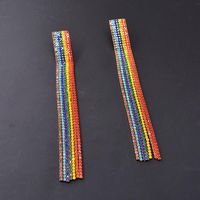Extra Long Rainbow Full Diamond Strobe Earrings Nhnt151305 main image 4
