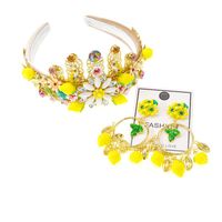 Fashion Fruit Yellow Lemon Crystal Headband Nhnt151306 main image 6