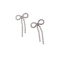 Rhinestone Claw Chain Tassel Bow Earrings Nhnt151339 main image 6