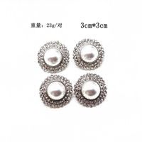 White Pearl Gemstone Diamond 925 Silver Stud Earrings Nhom151369 main image 4