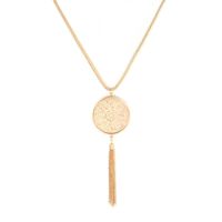 European And American Hollow Disc Tassel Long Necklace Nhxs151403 main image 3