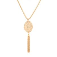 European And American Hollow Disc Tassel Long Necklace Nhxs151403 main image 4