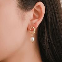 Fashion Irregular Geometric Drops Pearl Earrings Nhdp151422 main image 3
