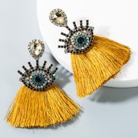 Fashion Diamond Eye Fan Fringe Earrings Nhln151430 main image 2