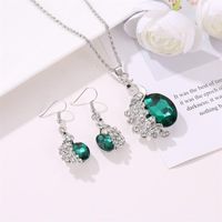 Peacock-studded Multicolor Gemstone Necklace Earrings Set Nhdp151434 main image 5