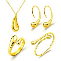 Fashion Plated Drop-shaped Necklace Earrings Ring Bracelet Set Nhdp151435 main image 3