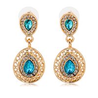 New Drop-shaped Colored Gemstone Earrings Necklace Set Nhdp151440 main image 5