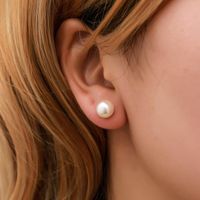 Simple Circle Heart Pearl Stud Earring Set Nhdp151499 main image 3