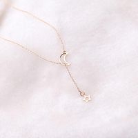 Simple Alloy Moon Star Gold Necklace Nhpf151506 main image 3