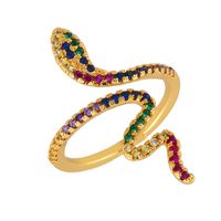 Colored Serpentine Copper Inlay Zircon Ring Nhas151505 main image 4