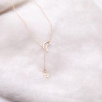 Simple Alloy Moon Star Gold Necklace Nhpf151506 main image 6