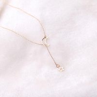 Simple Alloy Moon Star Gold Necklace Nhpf151506 main image 4