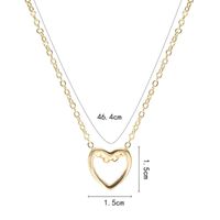 Golden Heart Shaped Necklace Nhpf151510 main image 6