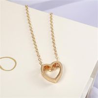 Golden Heart Shaped Necklace Nhpf151510 main image 4
