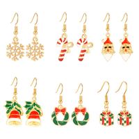 De Noël Automne Nouveau Gros Longue De Noël Cadeau De Noël Chapeau Flocon De Neige Série Boucles D'oreilles Souhaite Vente Chaude sku image 1