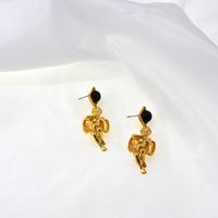 Classic Gold-plated Angel Wings Earrings Nhnt151287 sku image 1