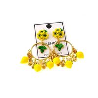 Mode Zitronen Stirnband Frauen Breit Krempigen Koreanischen Haarschmuck Frucht Gelbe Zitrone Haarnack Frauen Retro Kristall Haarschmuck sku image 1