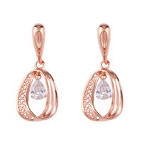 Rose Gold Fashion Shine Gemstone Earrings Nhas151416 sku image 1