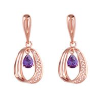 Rose Gold Fashion Shine Gemstone Earrings Nhas151416 sku image 3
