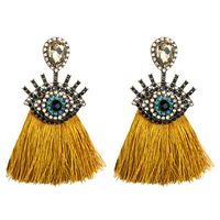 Fashion Diamond Eye Fan Fringe Earrings Nhln151430 sku image 1