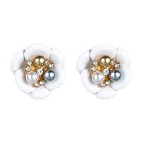 Womens Floral Paint Alloy Earrings Nhln151577 main image 6