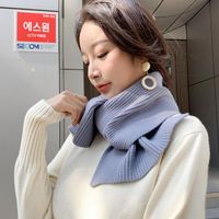 Korean Version Of Double-knit Woolen Warm Scarf Nhmn151749 main image 26