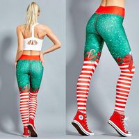 Heißer Verkauf Heißer Stil Europäische Und Amerikanische Damen Weihnachten Digitaldruck Sport Yoga Leggings Frauen main image 1